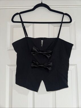 NWT Future Collective Black Bow Camisole | Medium